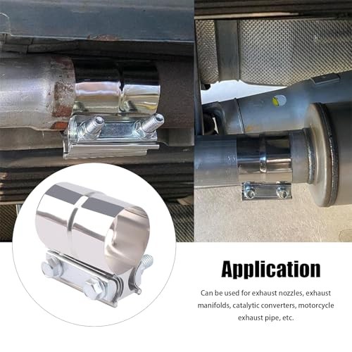 2.25 Inch Exhaust Clamp,Lap Joint Band Clamp,304 Stainless Steel 2.25 inch