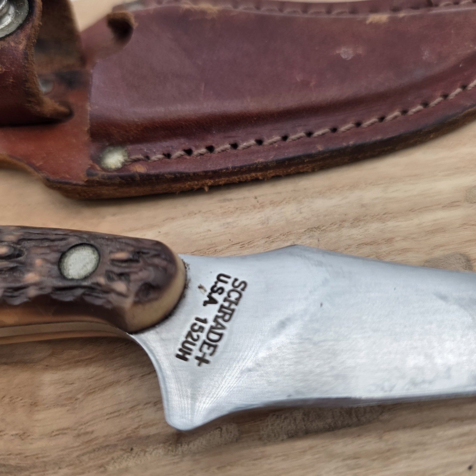 vintage Schrade 152UH Uncle Henry USA fixed blade knife & sheath