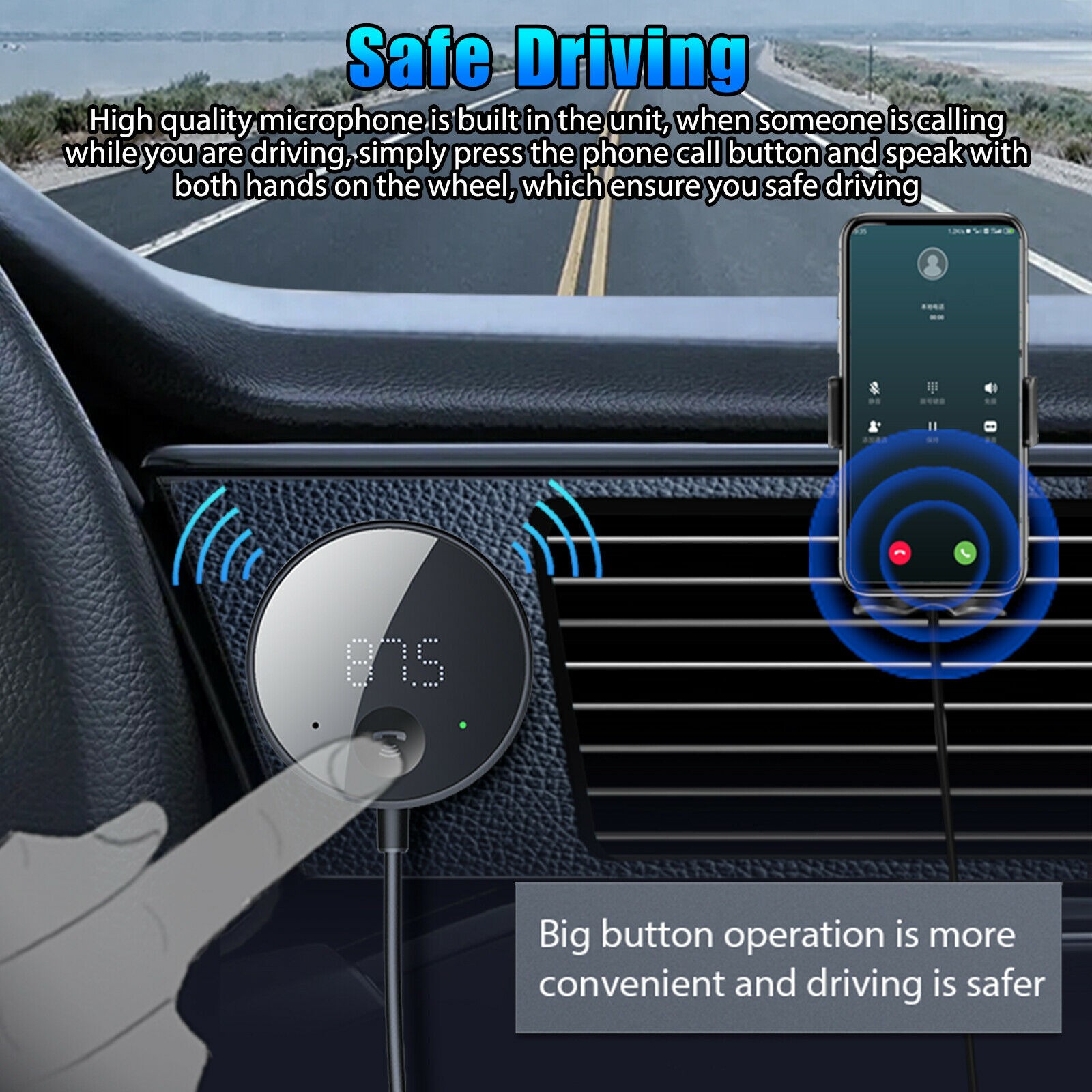 Plug&Play USB Bluetooth Wireless Car FM Transmitter Aux Stereo Audio Receiver D