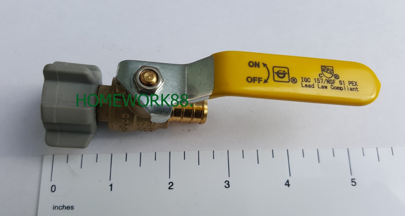 1 PIECE - 1/2" PEX X 1/2" FEMALE NPT SWIVEL SHUT OFF BALL VALVE -LEAD FREE BRASS
