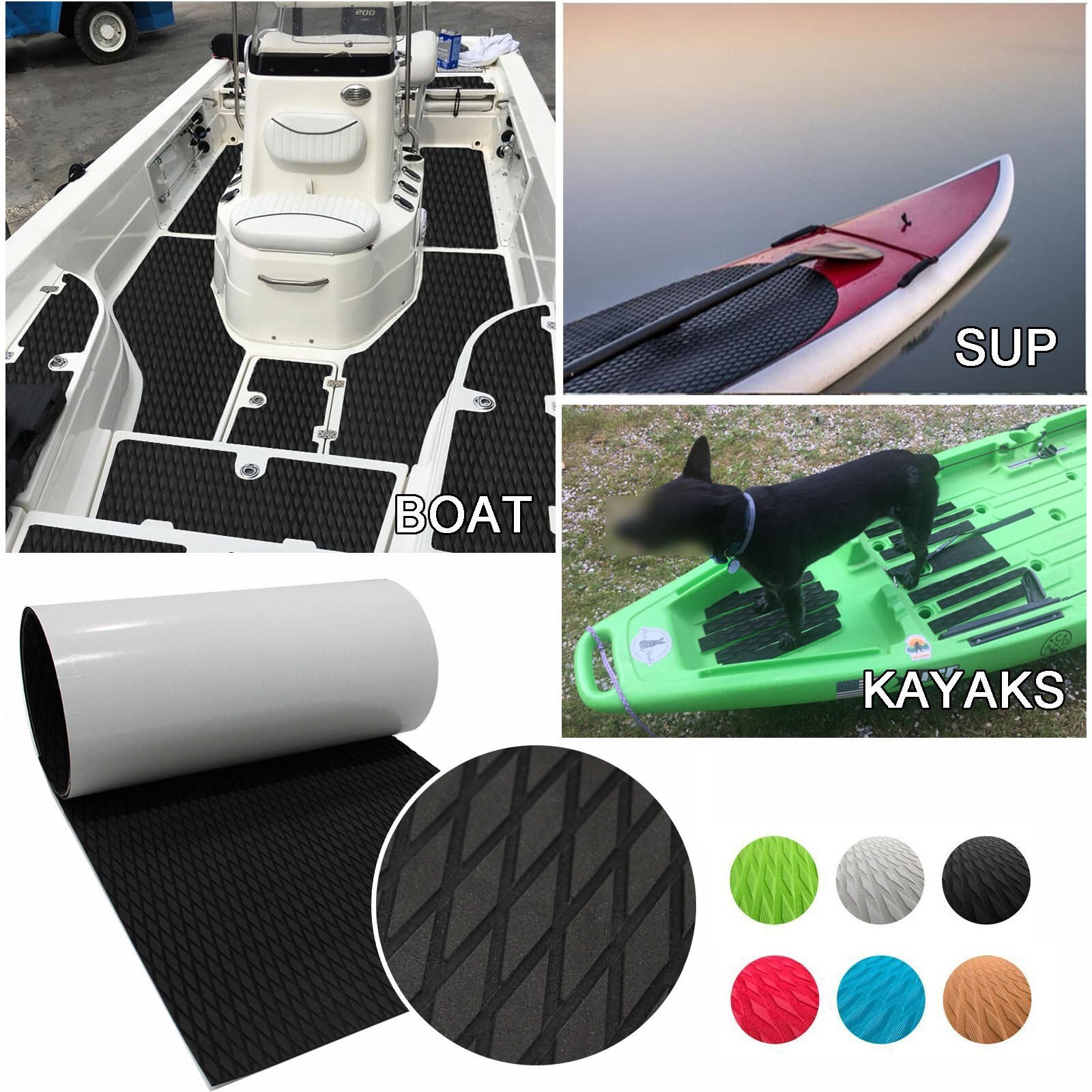 94''x35" EVA Foam Boat Decking Sheet Mat Teak Marine Yacht Flooring Paddle Pad