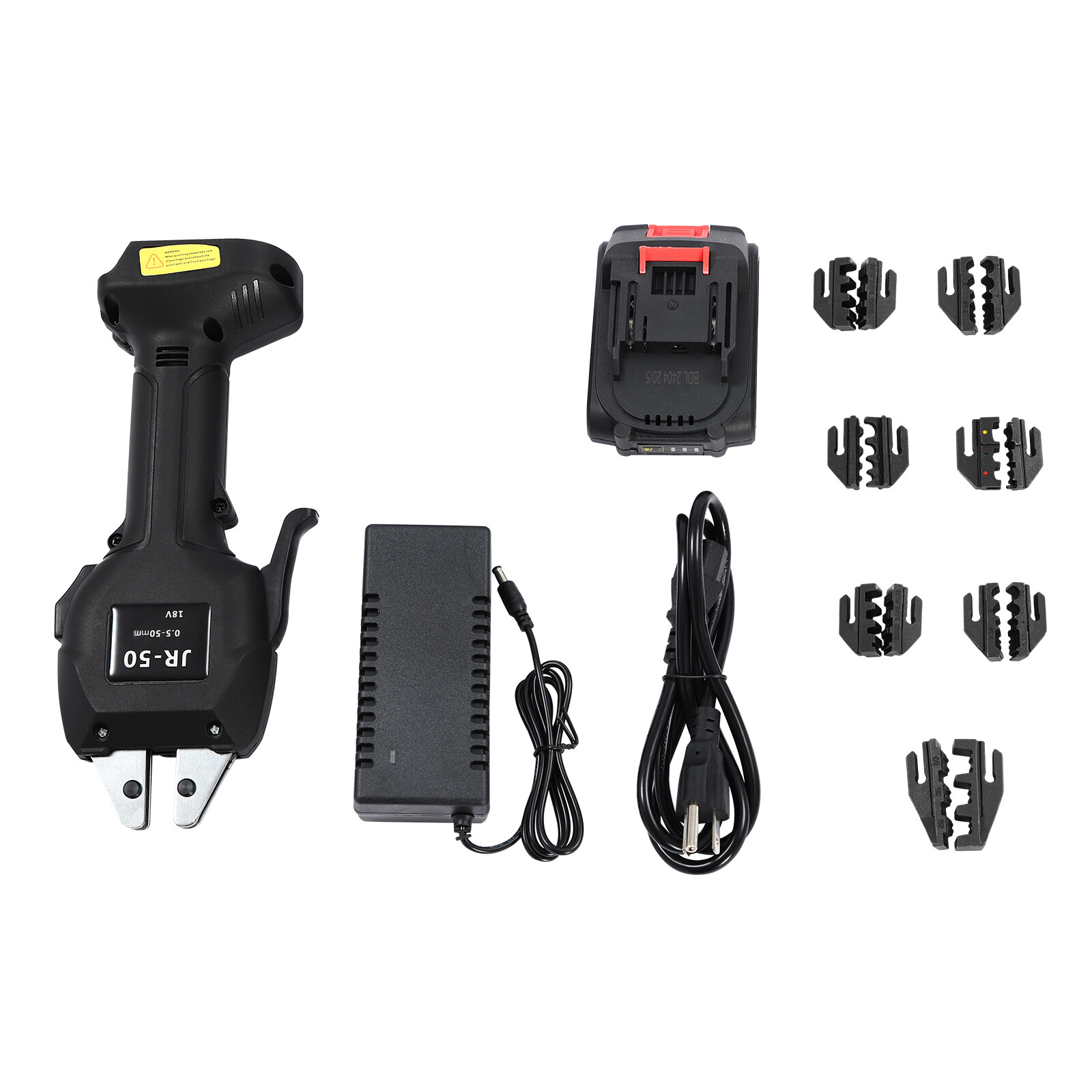 Electric Crimping Pliers Terminal Crimping Tool Rechargeable DC 18V/2Ah Black