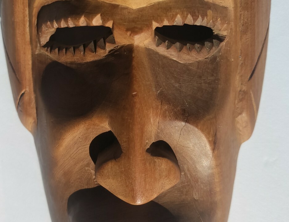 10.25" X 5.5" Hand Carved Wooden African Mask