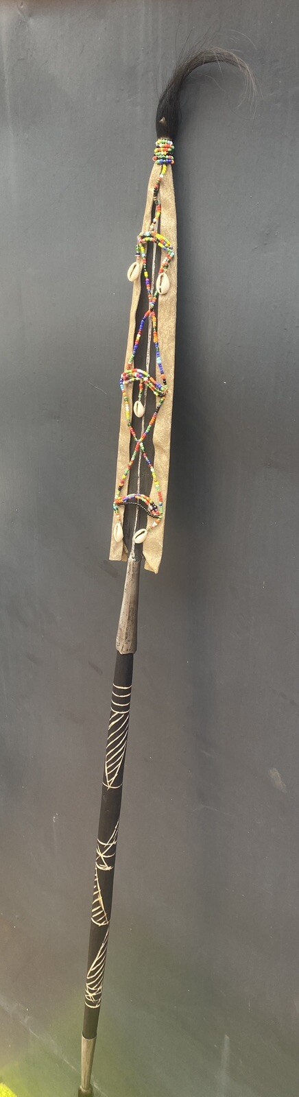 African Samburu Maasai Spear Kenyan Antique Hunting Spear H - 67.5 inches