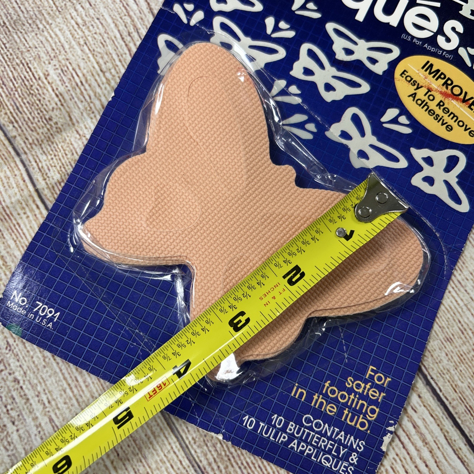 VINTAGE 1984 RUBBERMAID (PK. of 20) BATHTUB APPLIQUES Tulip & Butterfly Peach