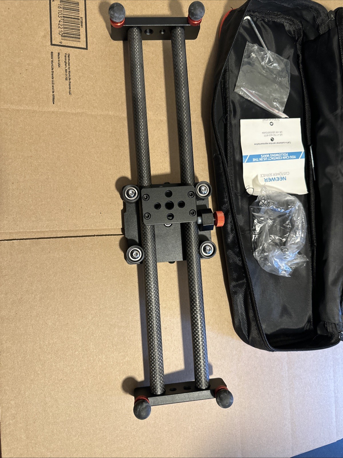 Neewer 16'' Camera Slider Carbon Fiber Dolly Rail for iPhone & Android