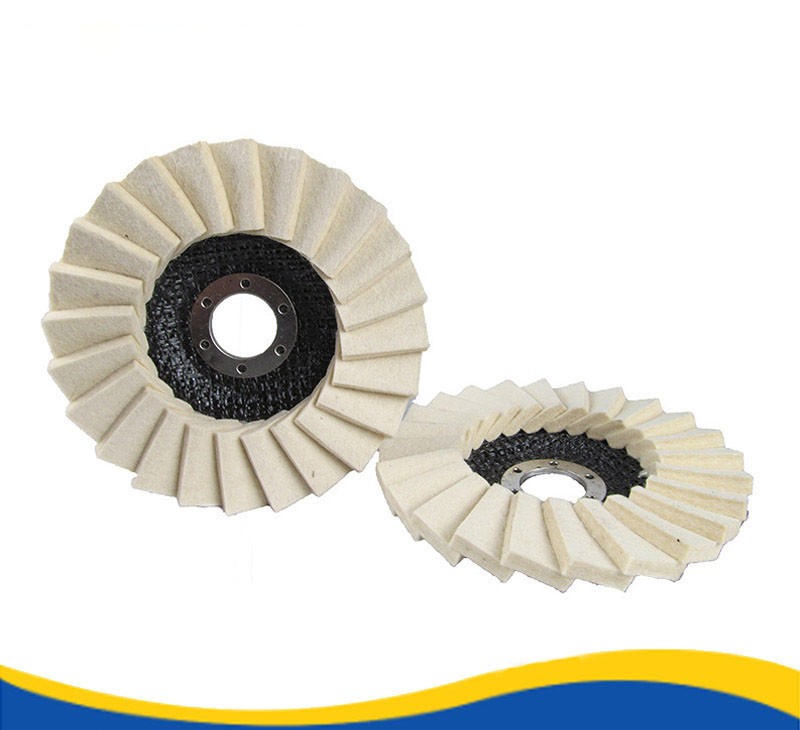 3PCS 125MM Wool Felt Flap Disc Metal working Polishing Buffing Wheel For Grinder