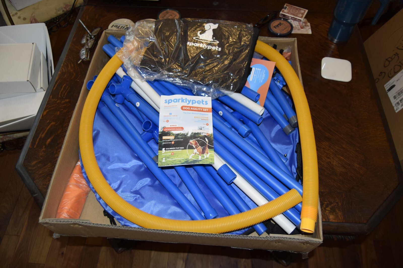 New! Sparklypets Dog Agility Obstacle Training Course Kit - Yard Excercise