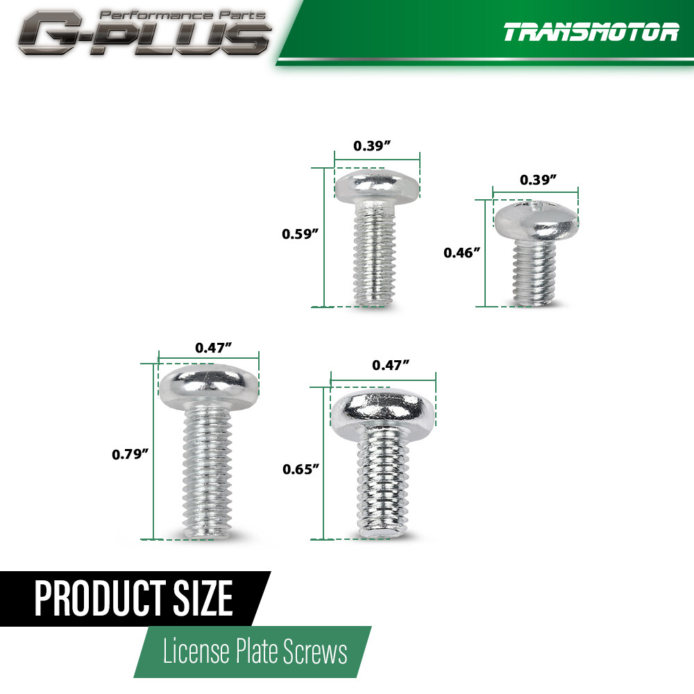 800 License Plate Screws (100 each/8 different) for Auto Dealers - Bulk quantity