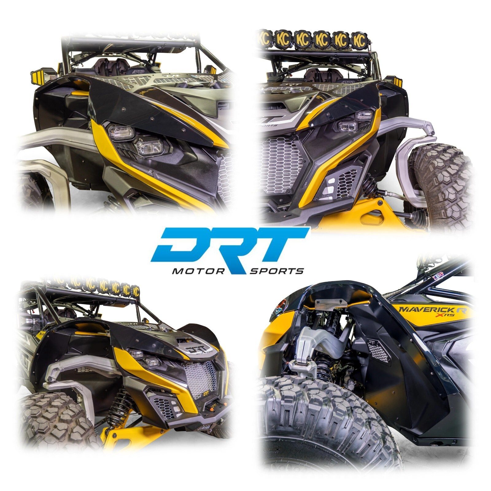 DRT CAN AM MAVERICK R X / XRS 24+ ABS Extended Front Fender Kit Flares