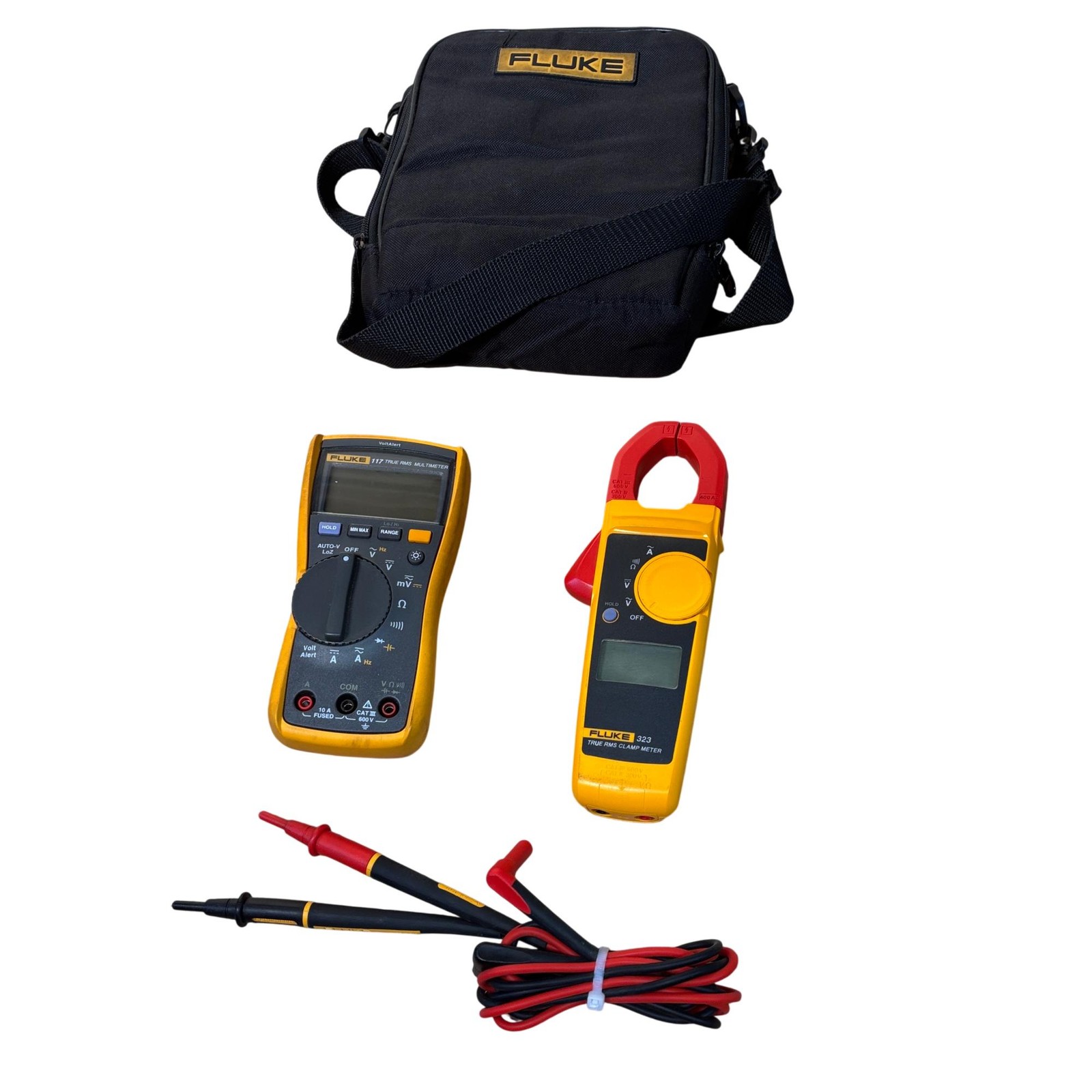 Fluke 323 True RMS Clamp Meter 64MV & 117 Multimeter / Non-Contact Voltage