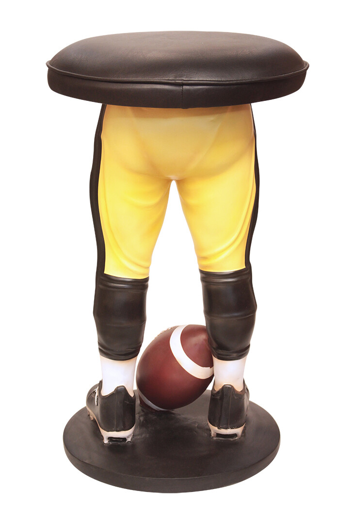 Football Stool - Sports Bar Stool Football Player in Yellow and Black Uniform