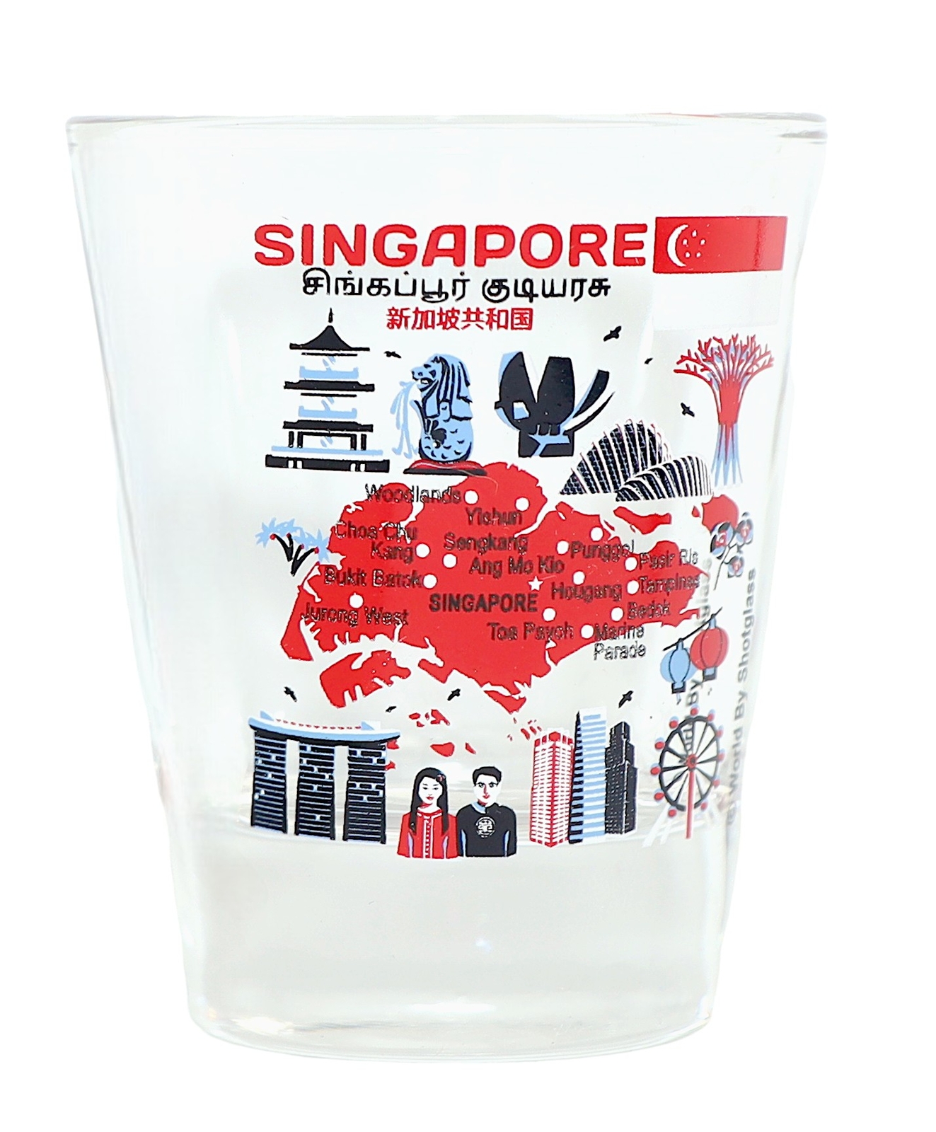 SINGAPORE LANDMARKS COLLAGE SHOT GLASS SHOTGLASS