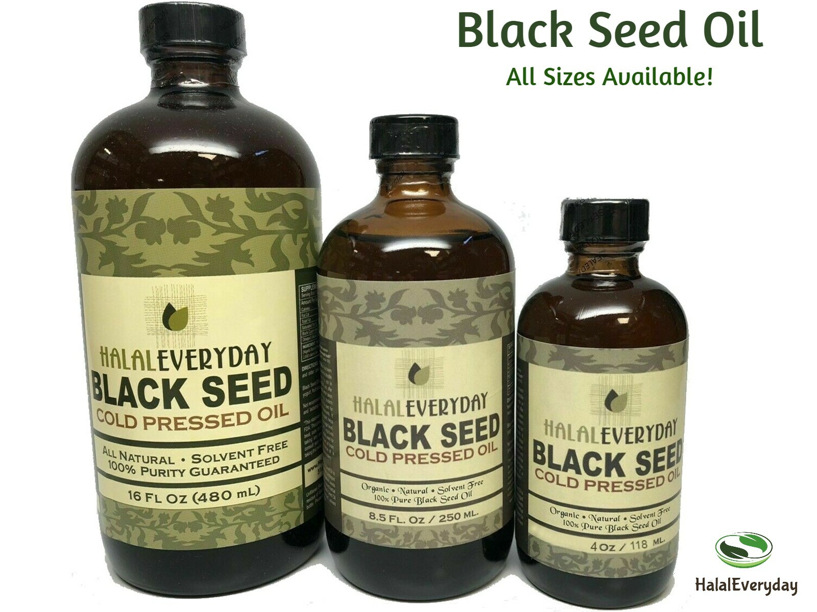 Black Seed Oil - 100% Pure Organic COLD PRESSED Cumin Nigella Sativa Unrefined