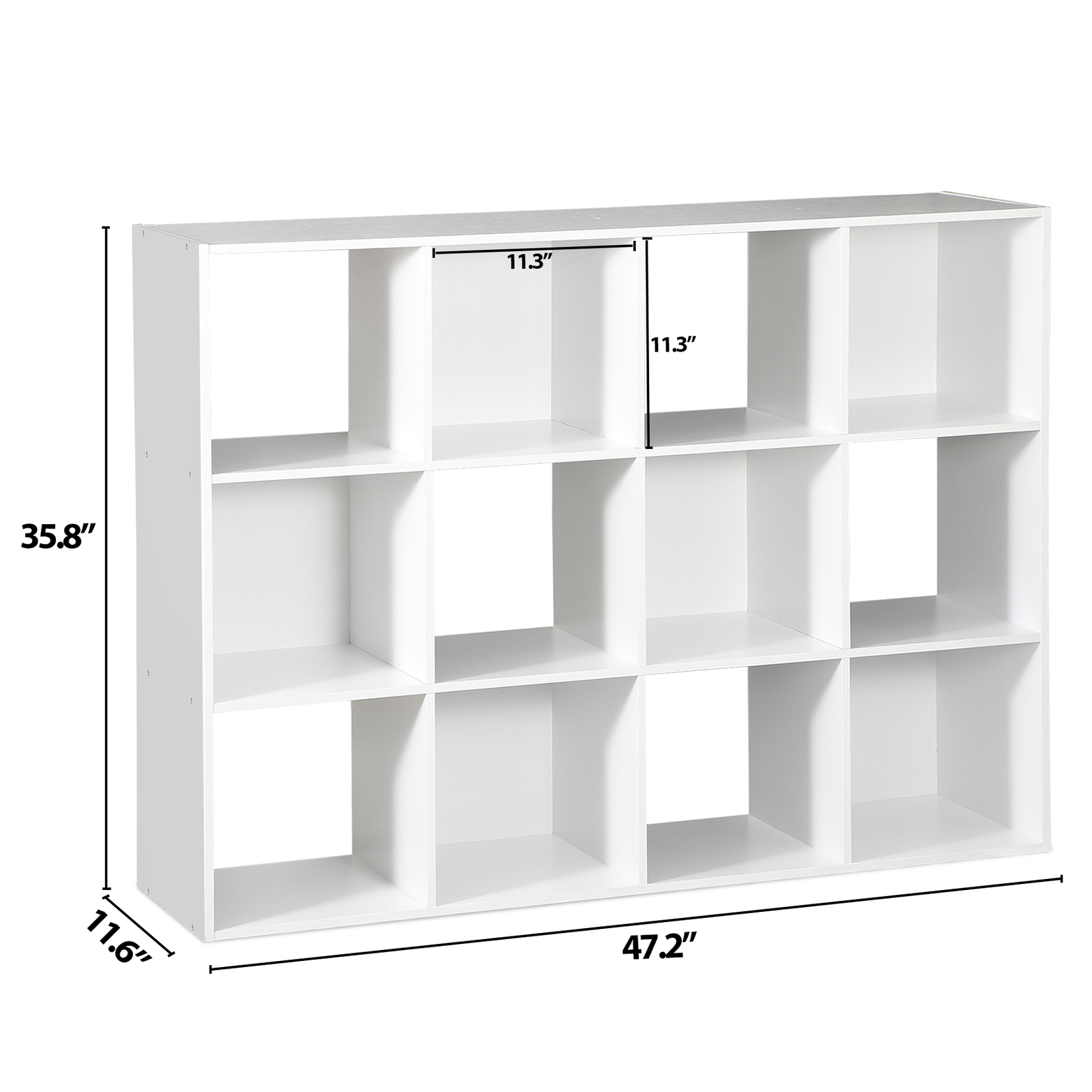 12 Cube Storage Organizer 3 Tier Wood Bookshelf Free Combination Cube Shelves