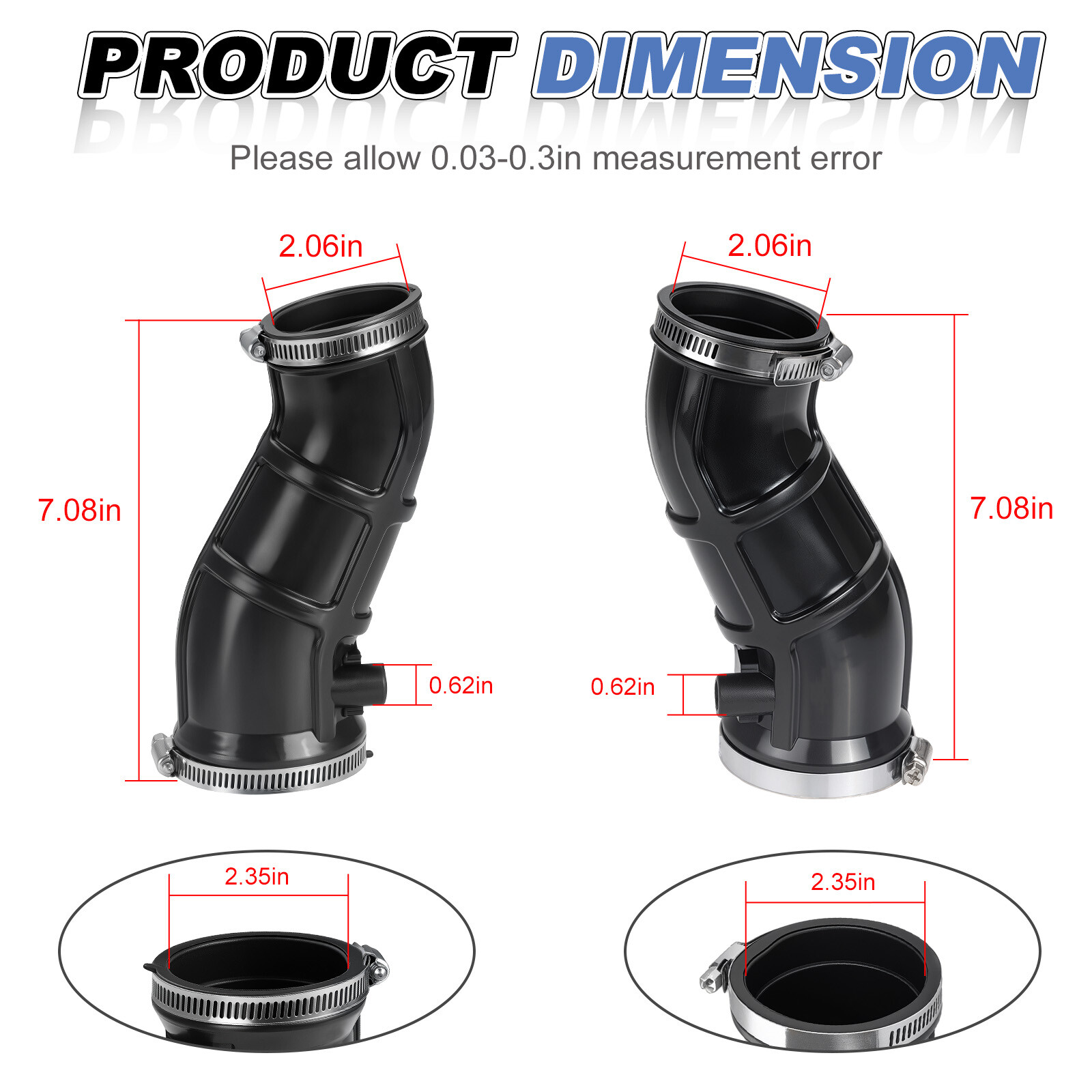 2001-2005 For Yamaha Raptor 660R YFM660R Airbox Manifold Snorkel Intake Tube L+R