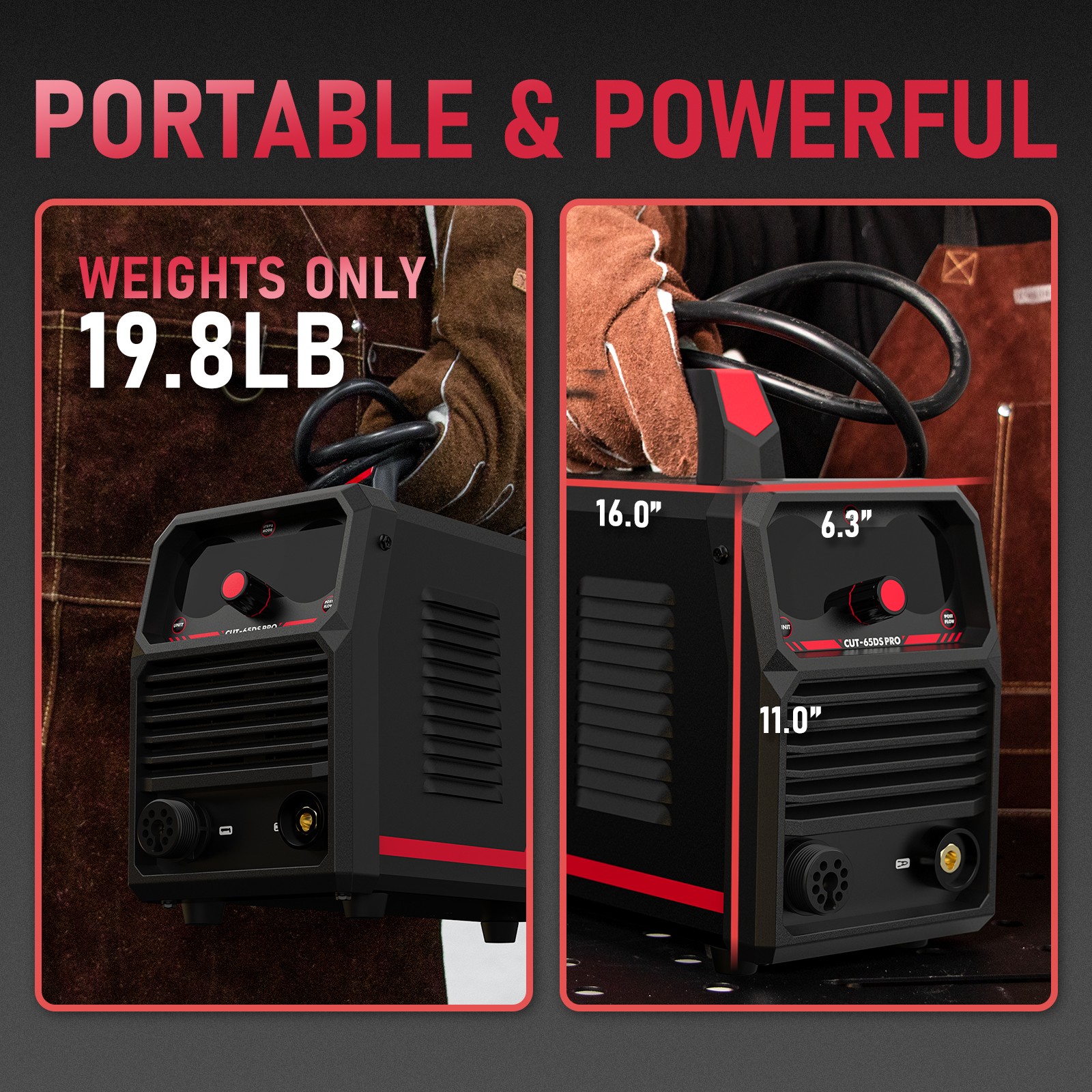 65Amp Plasma Cutter, 110V/220V Dual Voltage, Pilot Arc Digital Display Cutter