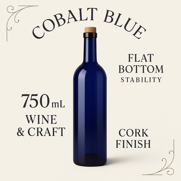 LD Carlson Cobalt Blue Wine Bottles 750 mL - 12/Case