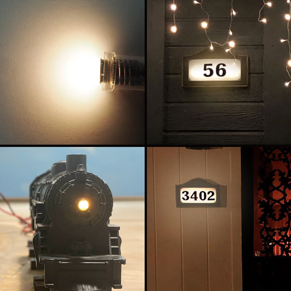 10 Pack of Warm White #1447 18 volt SCREW BASE LED BULBs Light for Lionel Trains