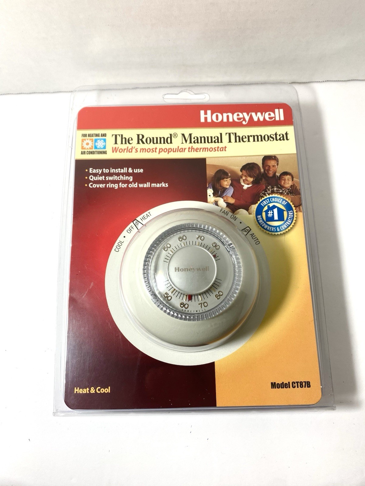 Honeywell The Round Manual Thermostat CT87B 24V Gas Oil Hot Water Heat/Cool