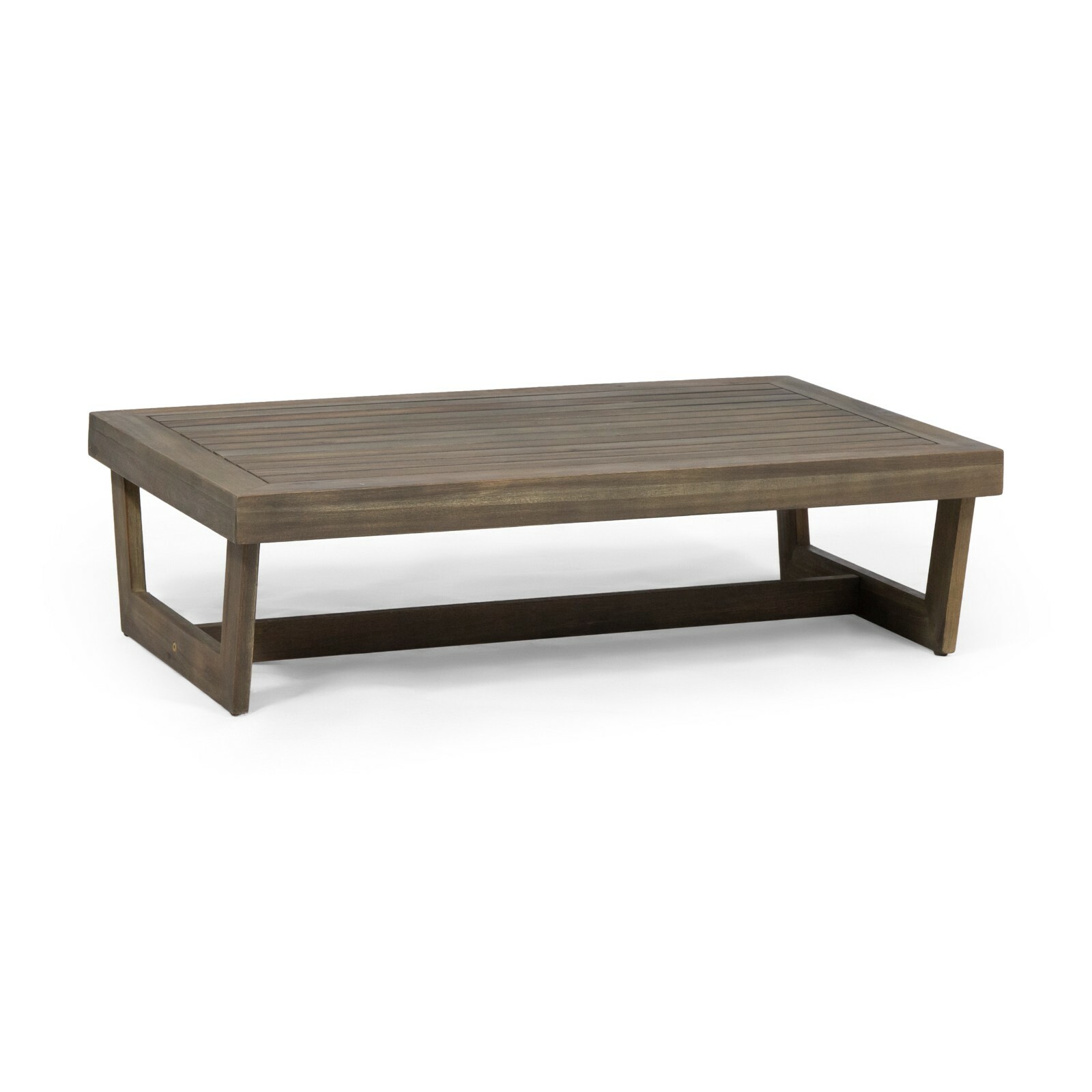 Outdoor Acacia Wood Slat Top Coffee Table