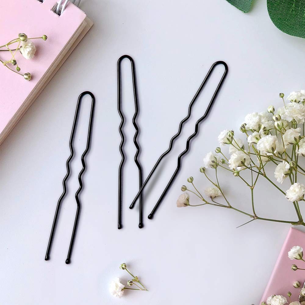 U Shaped IKOCO 2.4 inch Hair Pins for Women's Ballet Buns with Storage Box