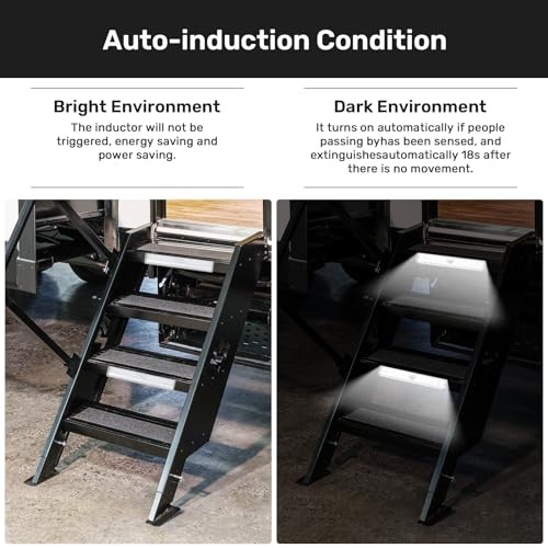 3 Pack Motion Sensor RV Step Lights, 10 LED Battery Operated 7.5 White light