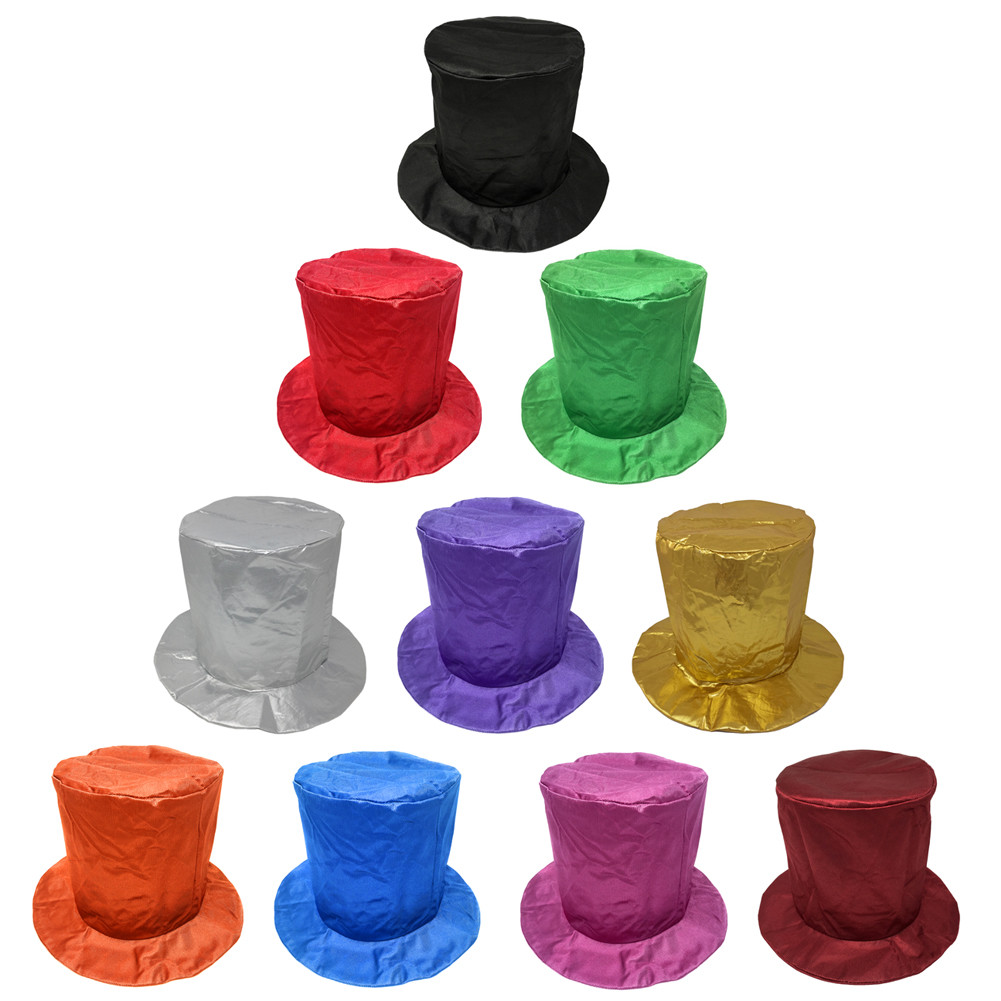 Adult Shiny Black Top Hat ~ FUN HALLOWEEN, COSTUME, NEW YEAR'S, BIRTHDAY, PARTY