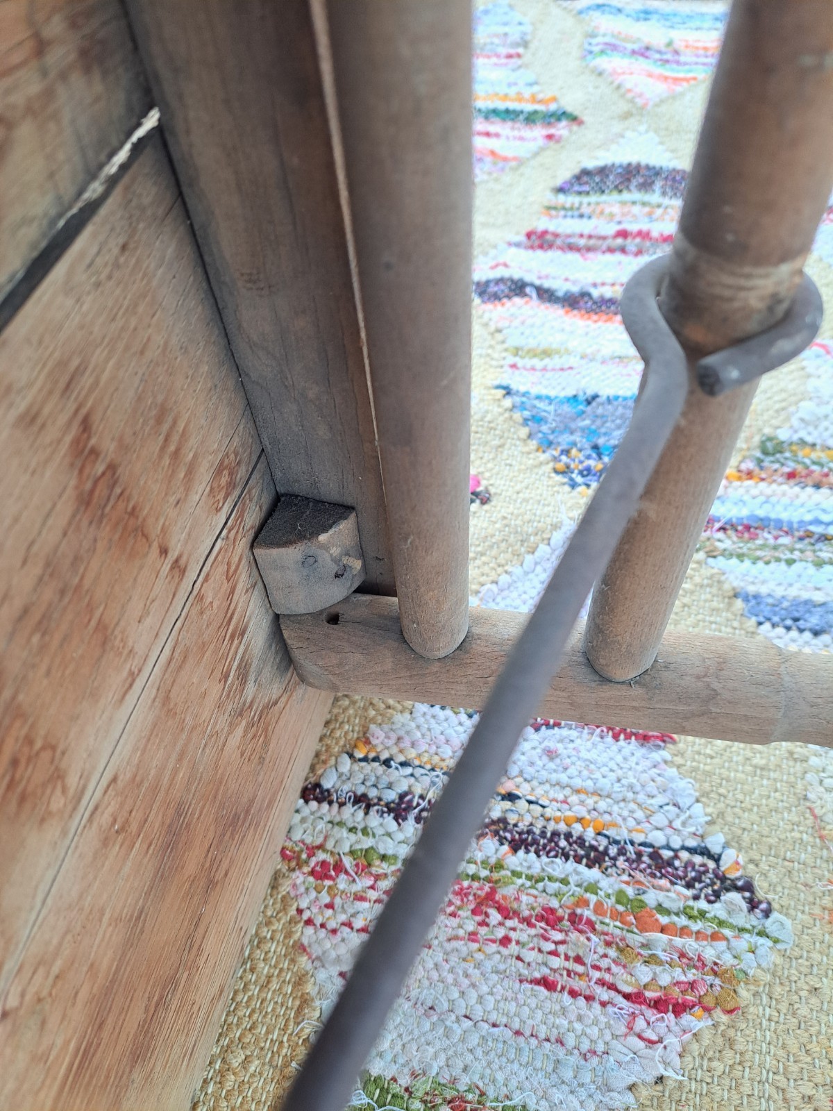 Antique Oak Folding Table No. 1 Primitive Distressed Needs Work