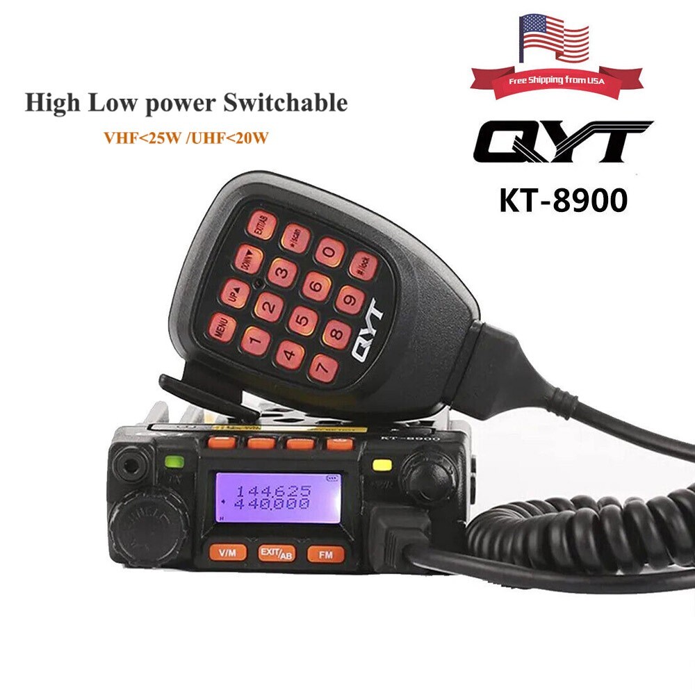 QYT KT-8900 25W Mini Mobile Radio Dual Band 136-174&400-480MHz Two Way Radios