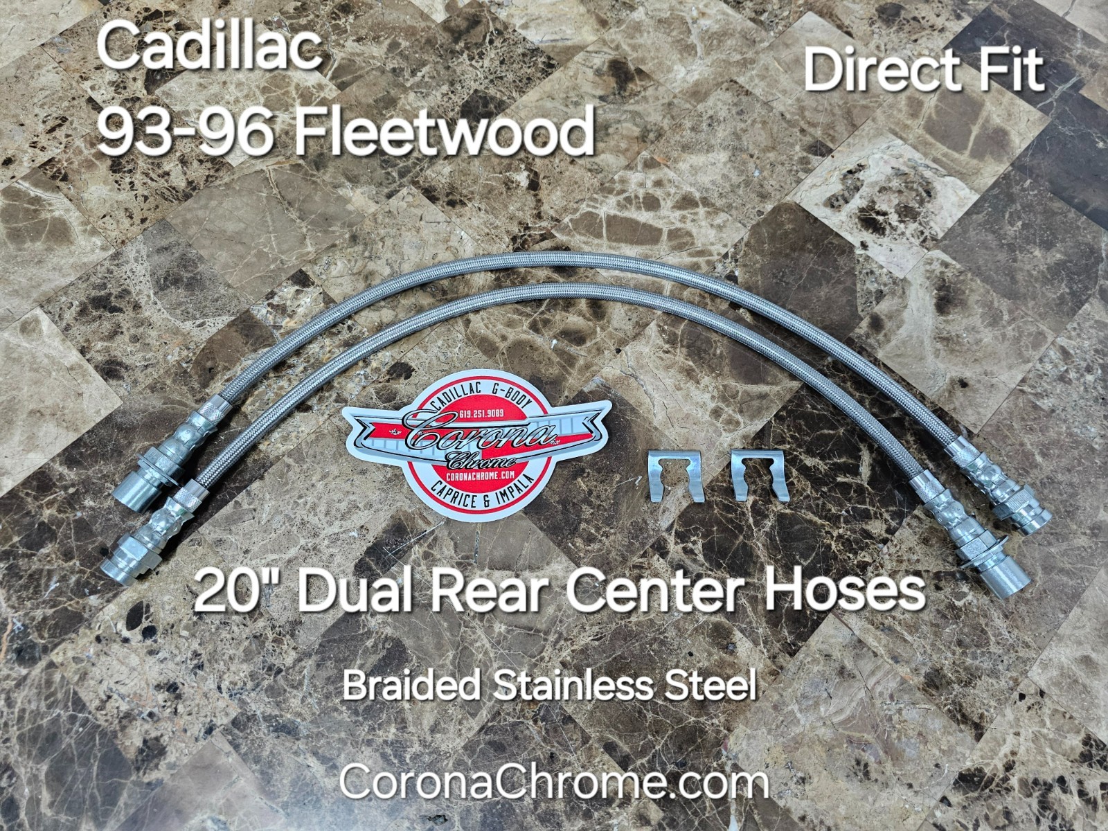 Extended REAR Brake Hoses - 93-96 Cadillac Fleetwood Brougham (RWD)