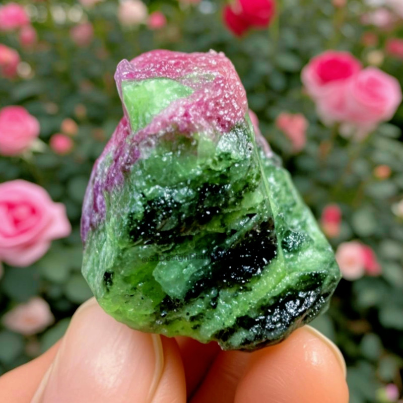 5pcs Natural Raw Ruby in Zoisite Rough Stone Uncut High Ruby Content Collector