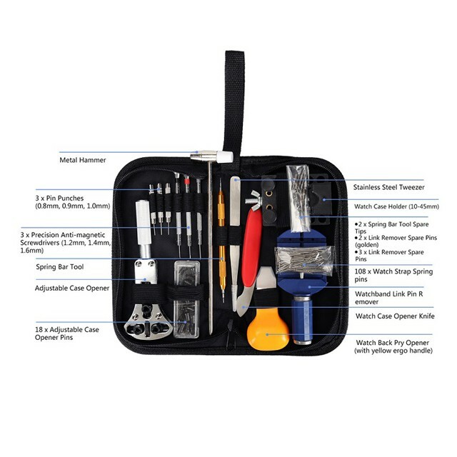 147PCS Watch Repair Kit Watch Battery Replacement Tool Kit Watch Remover Tool US