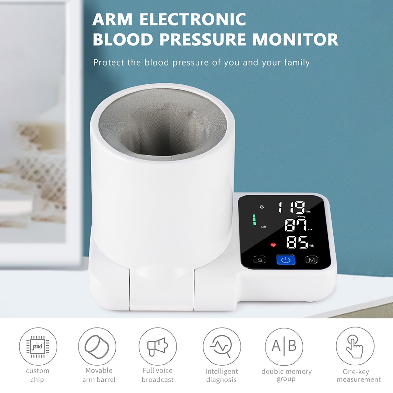 Blood Pressure Monitor Barrel Blood Digital Blood Pressure Machine Heart Rate