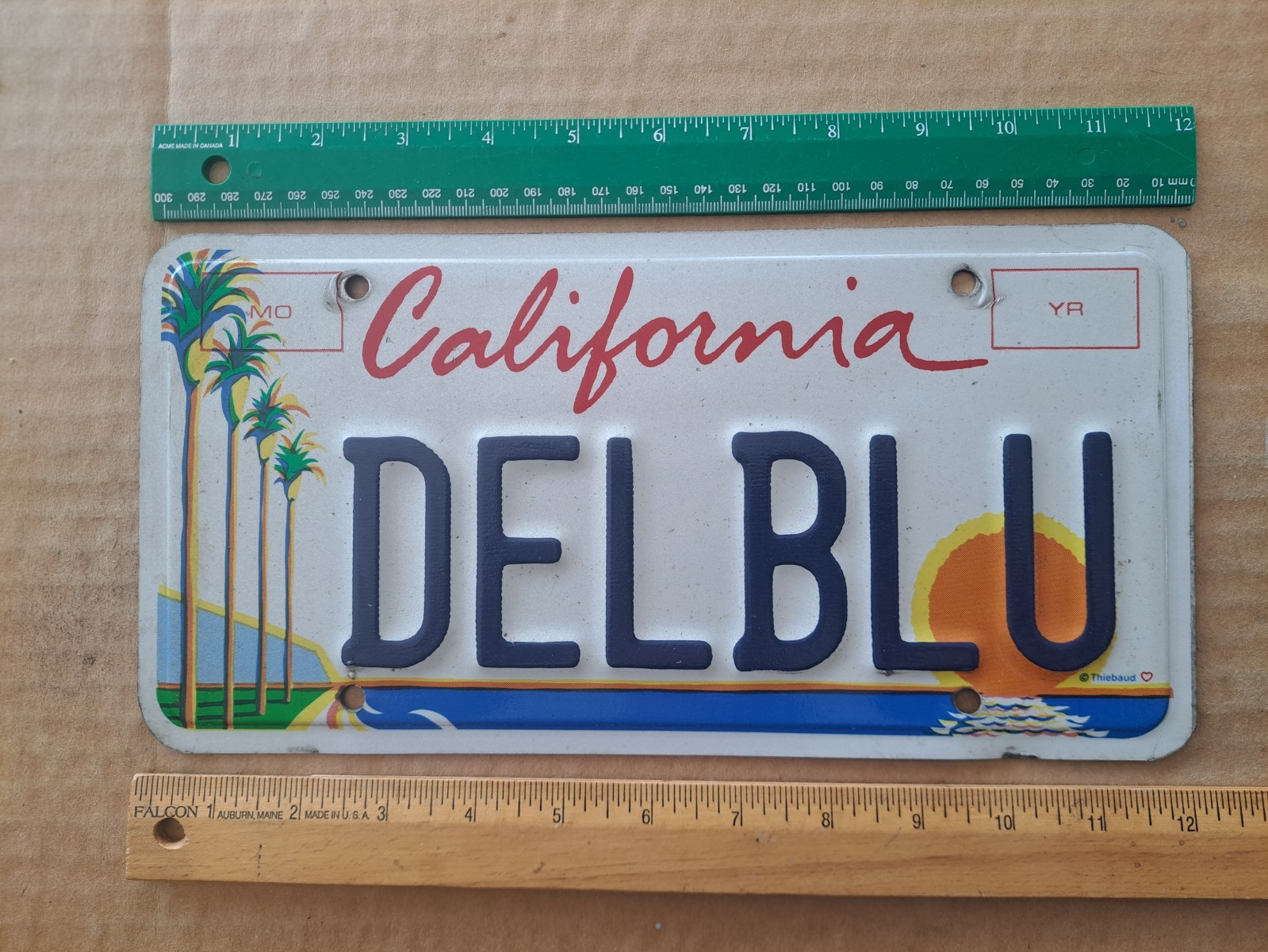 License Plate, California, Council of Arts, Vanity: DEL BLU, Del Coronado Ocean