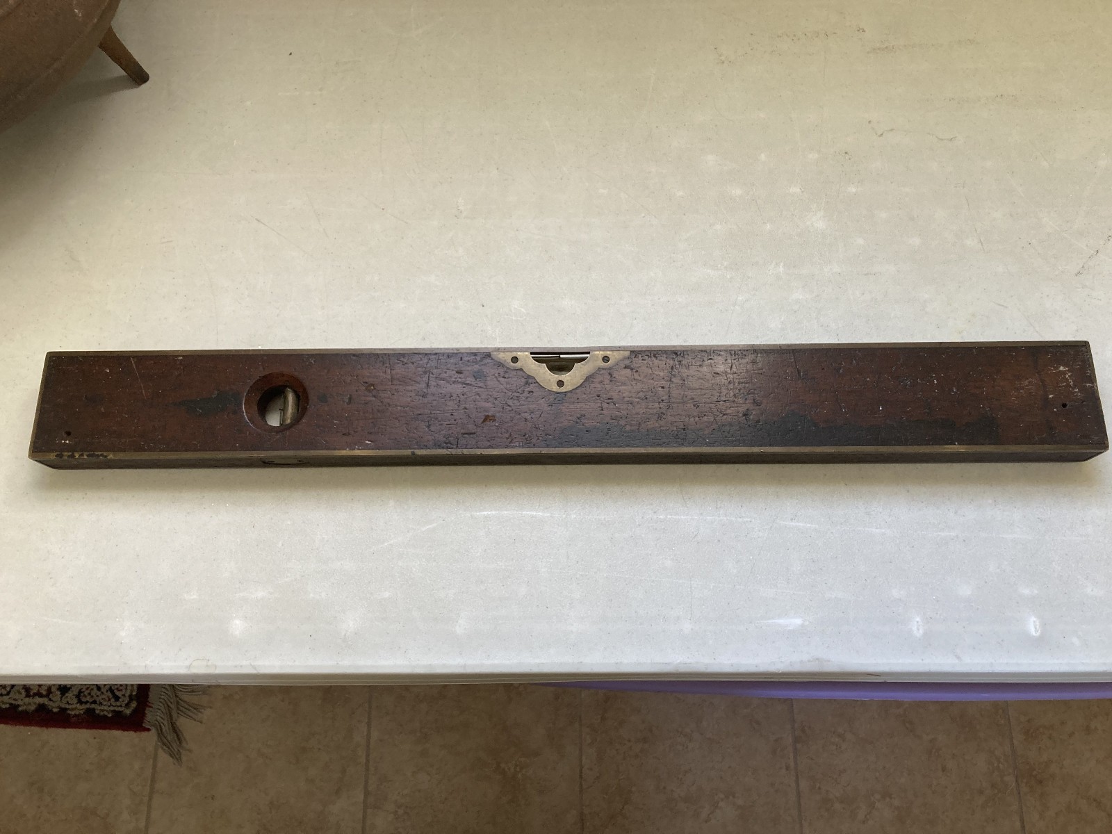 EARLY STRATTON BROS N0 1, 30" BRASS BOUND LEVEL.