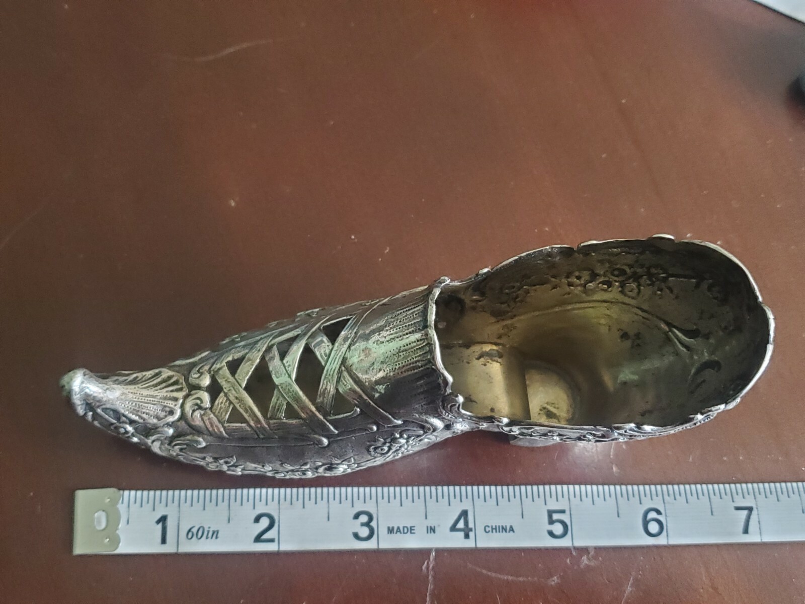 RARE ANTIQUE VICTORIAN SOLID STERLING SILVER SHOE PIN FIGURINE LONDON