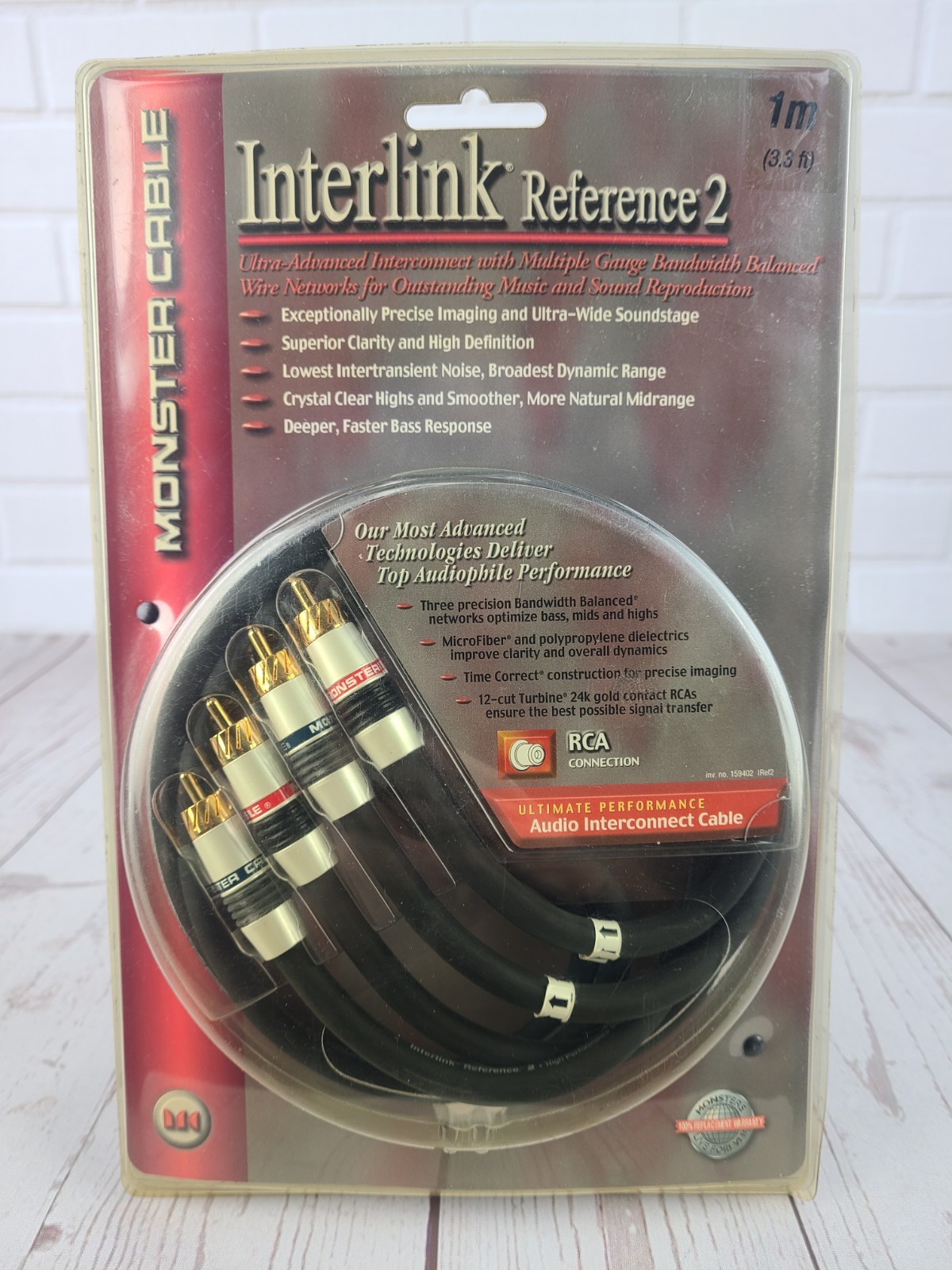 Monster Cable Interlink Reference 2 Stereo Interconnect Cables 1m (3.3m)