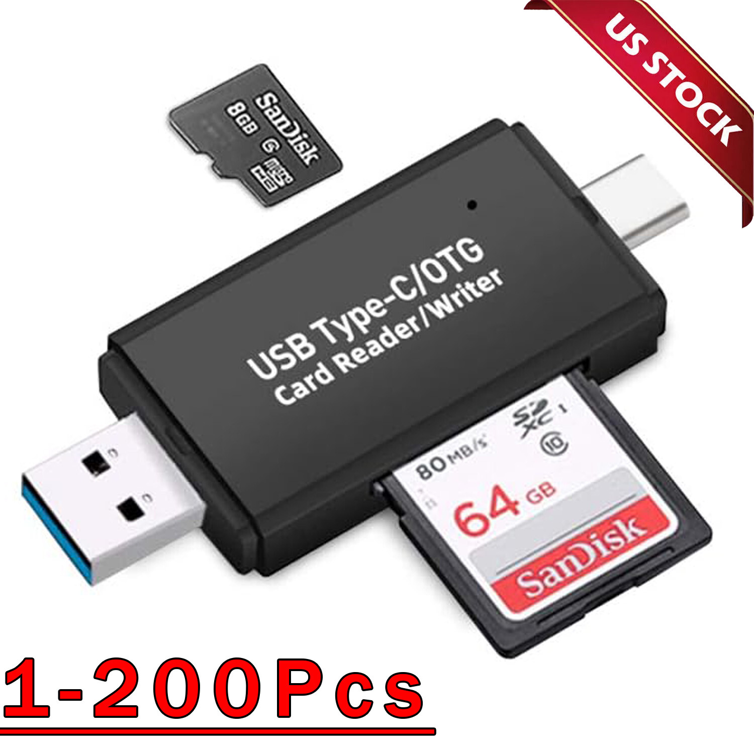 Card Reader USB 2.0 Type C Micro TF OTG Smart Memory Adapter Laptop Computer lot