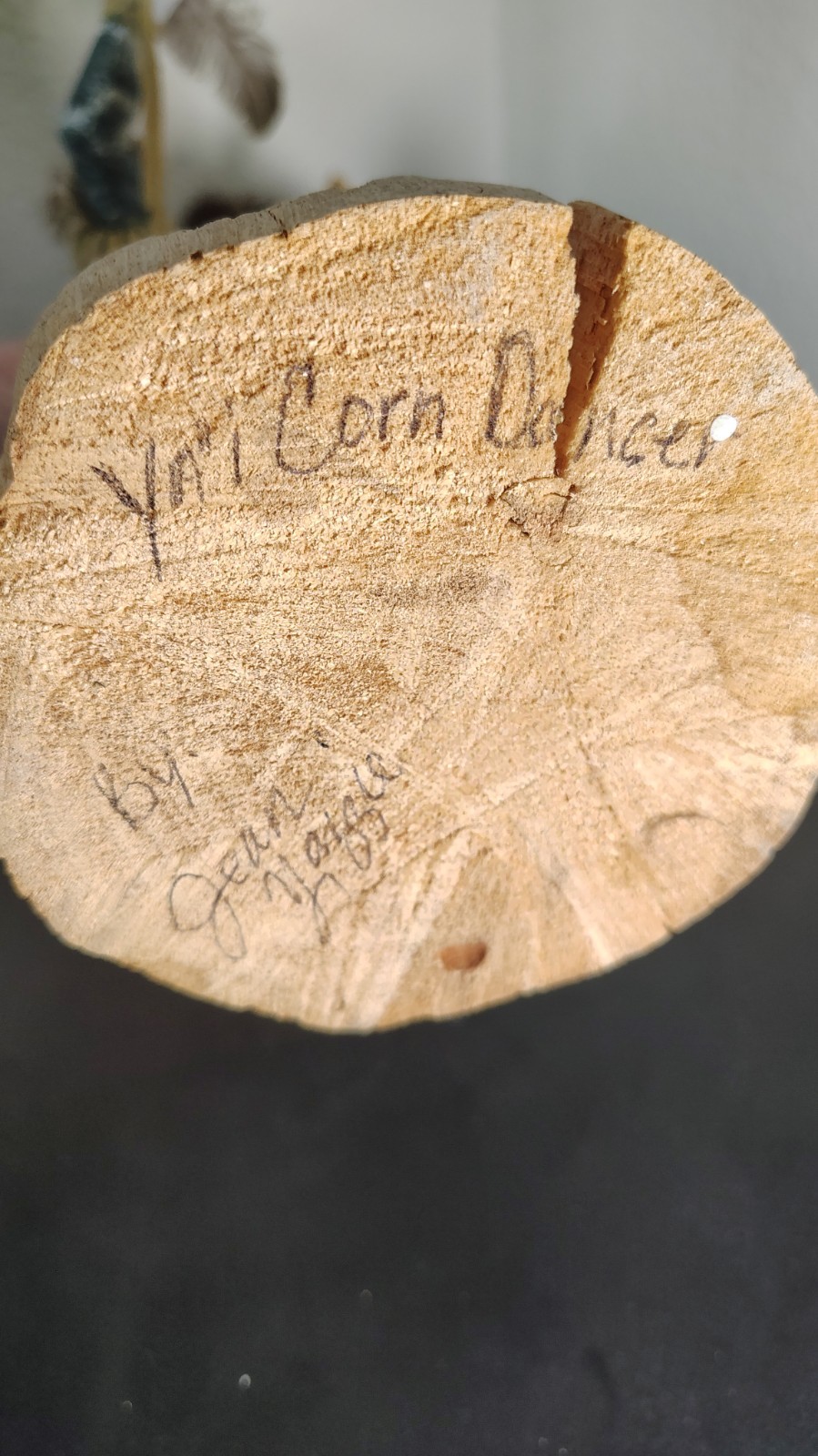 13" Signed Jean Yazzie Navajo Ya’i Corn Dancer Kachina Doll Hand Carved Wood