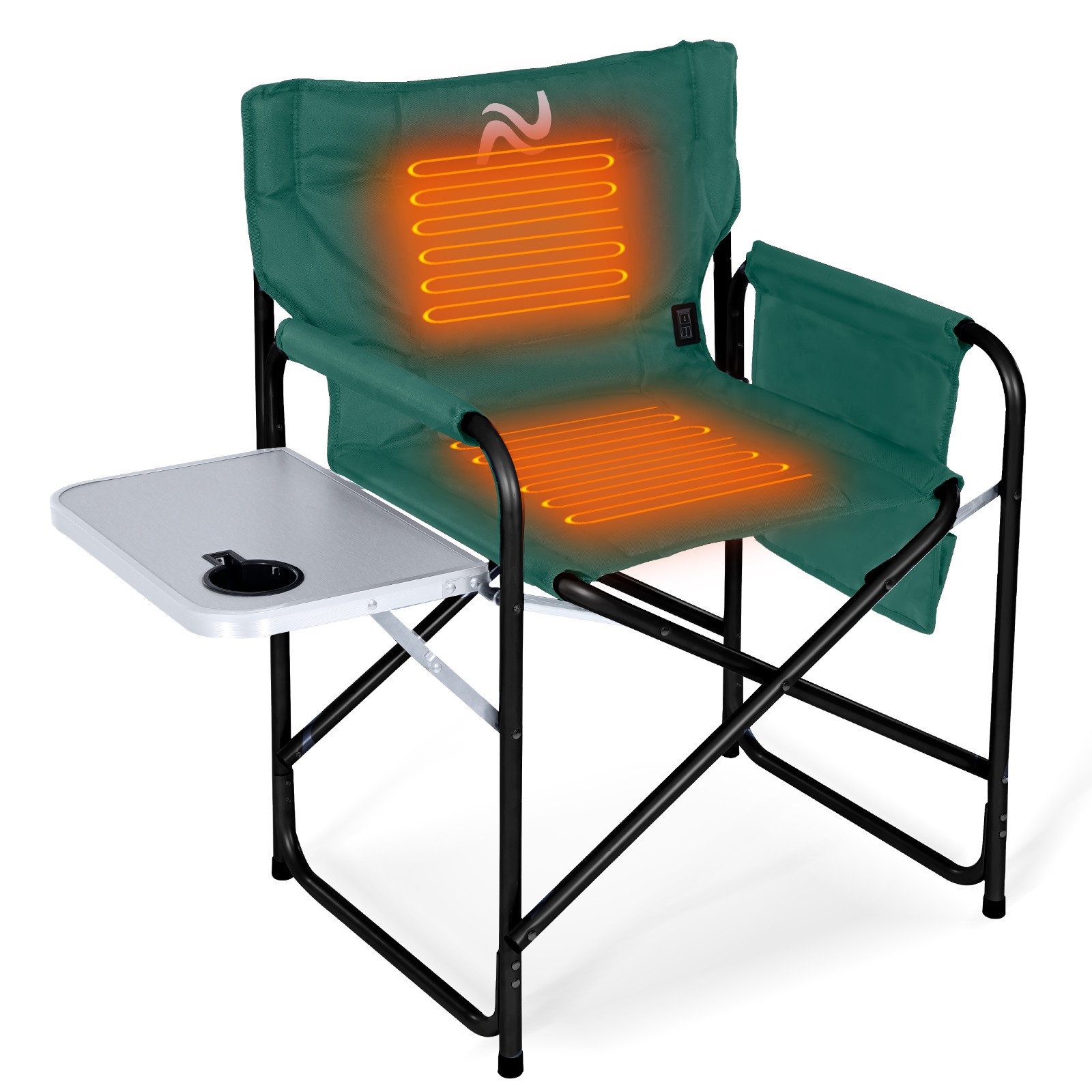 Oversize Folding Camping Chair Outdoor Heavy Duty Director Chair with Side Table