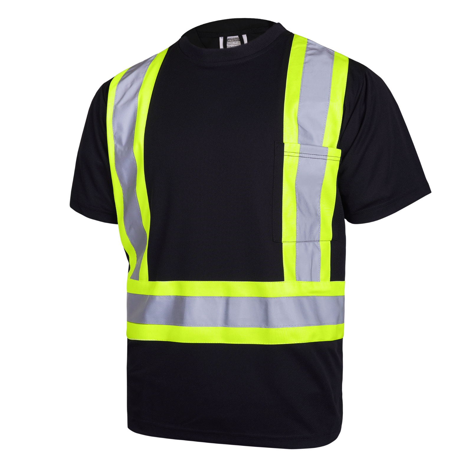 5 pack Hi Vis Black Shirt Reflective Safety Short Sleeve HIGH VISIBILITY