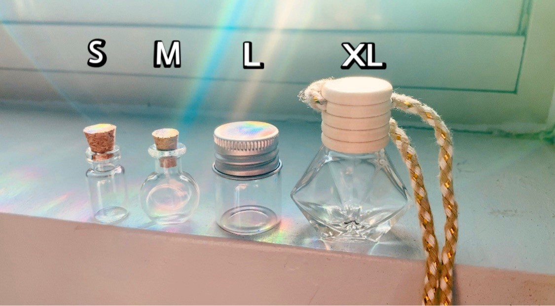 4 Pack of Small Empty Glass Corked Bottles