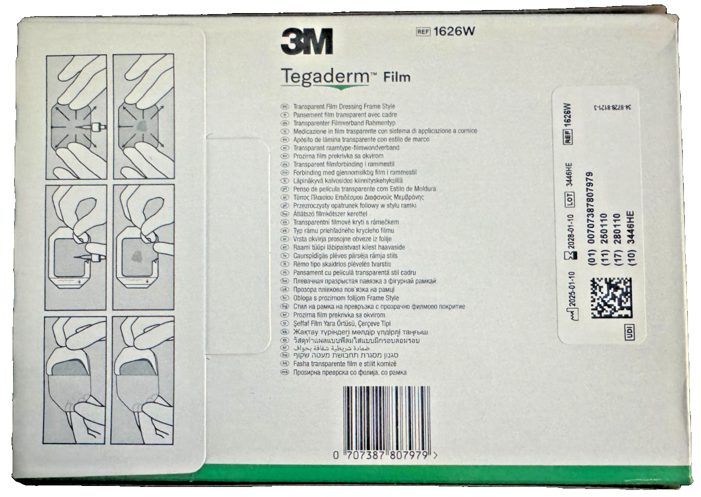 1626W Tegaderm Transparent Dressing 4" X 4 3/4" - Box of 50
