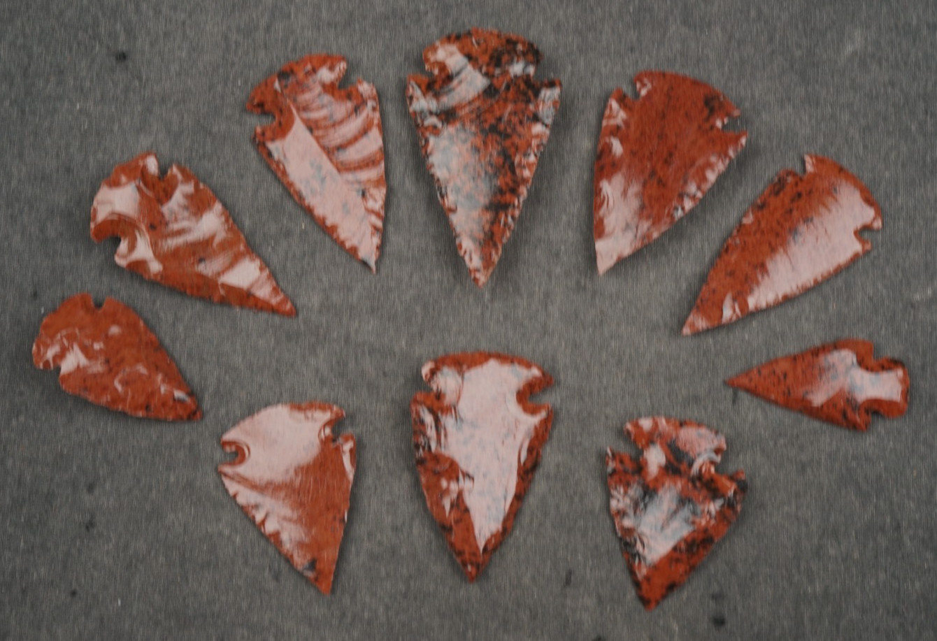 10 Mahogany Obsidian Points 1.6" to 1" Dragon Spear Knife Blade Arrowhead I-645