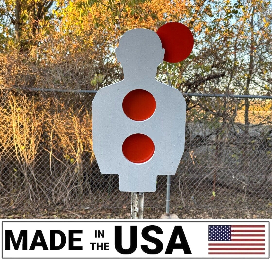 [SR] 3/8" Steel Dueling Tree Reactive Target 10"x18" Torso with 3 Swivel Paddles