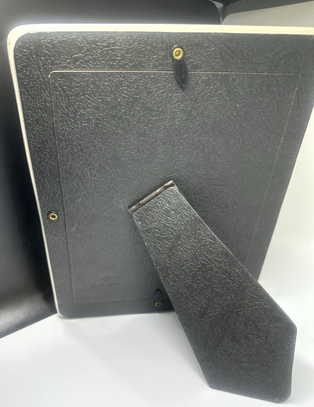 Vintage Hallmark White and Blue Ceramic Picture Frame Oval Fits 5x7 Blue Bow