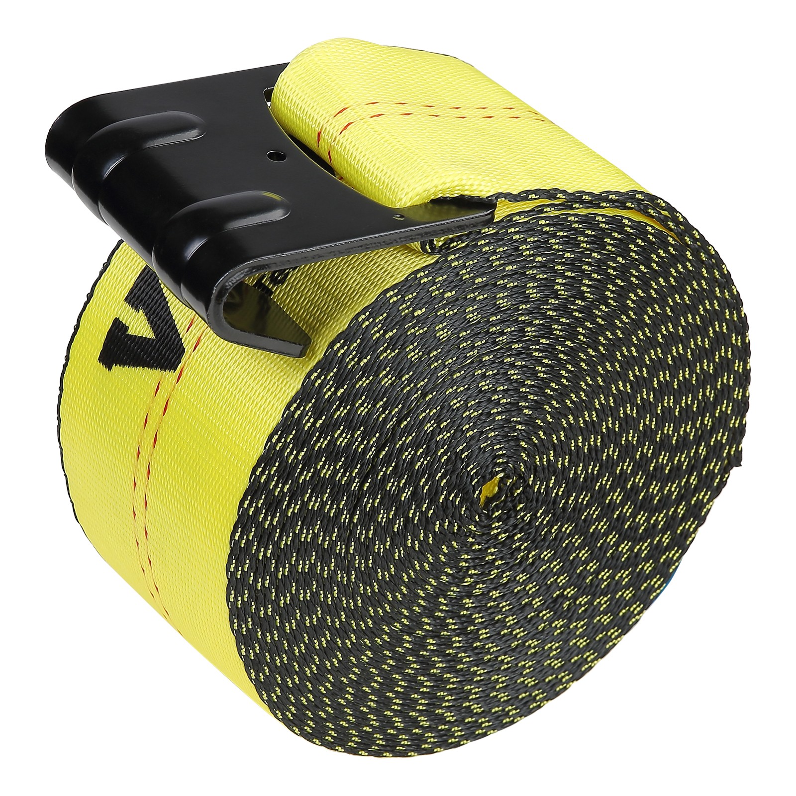 VEVOR Truck Straps Winch Straps 4"x30' with Flat Hook for Towing 10 Pack Yellow