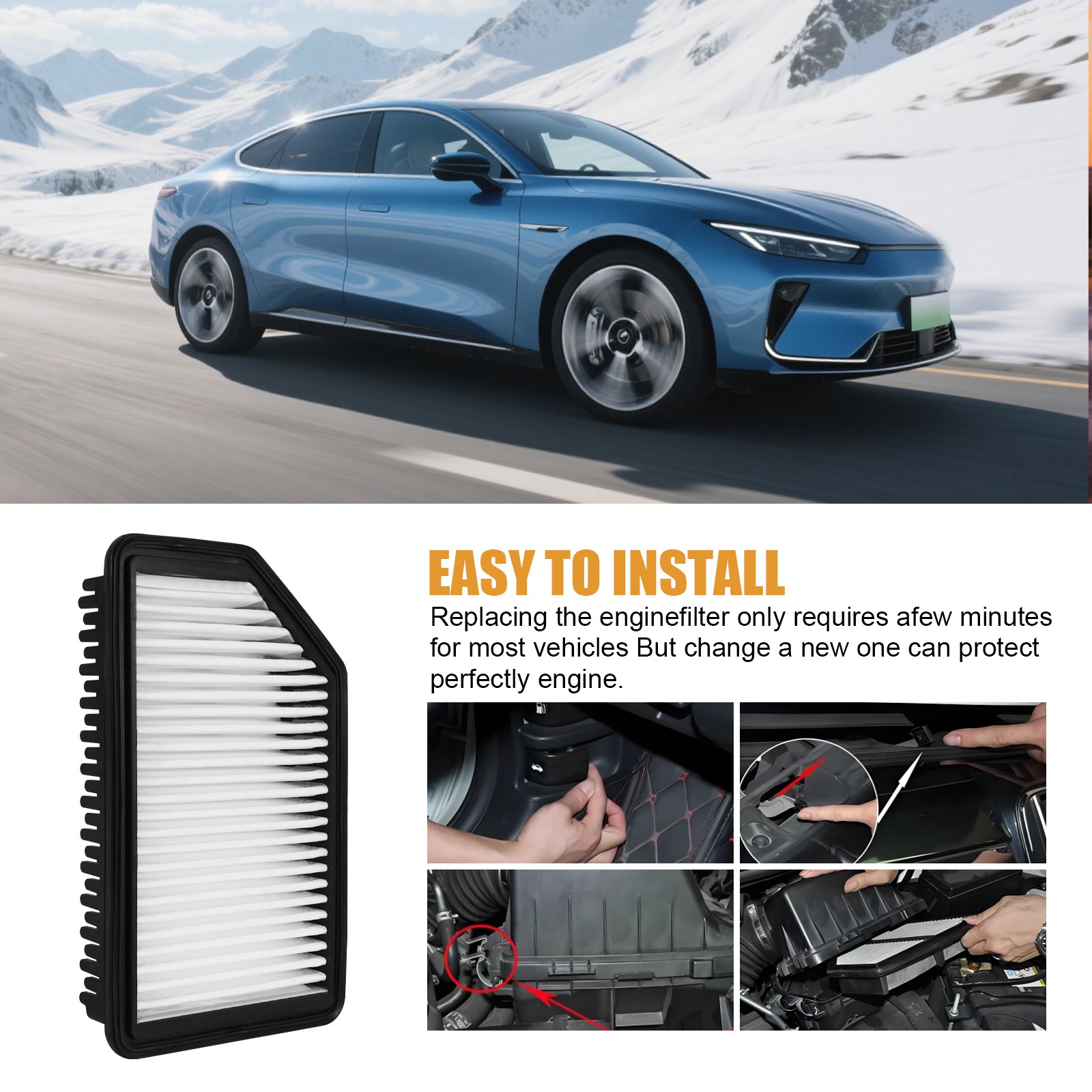 CA11206 AF5206 Engine+Cabin air filter For Kia Soul 2014 - 2019 1.6L 2.0L