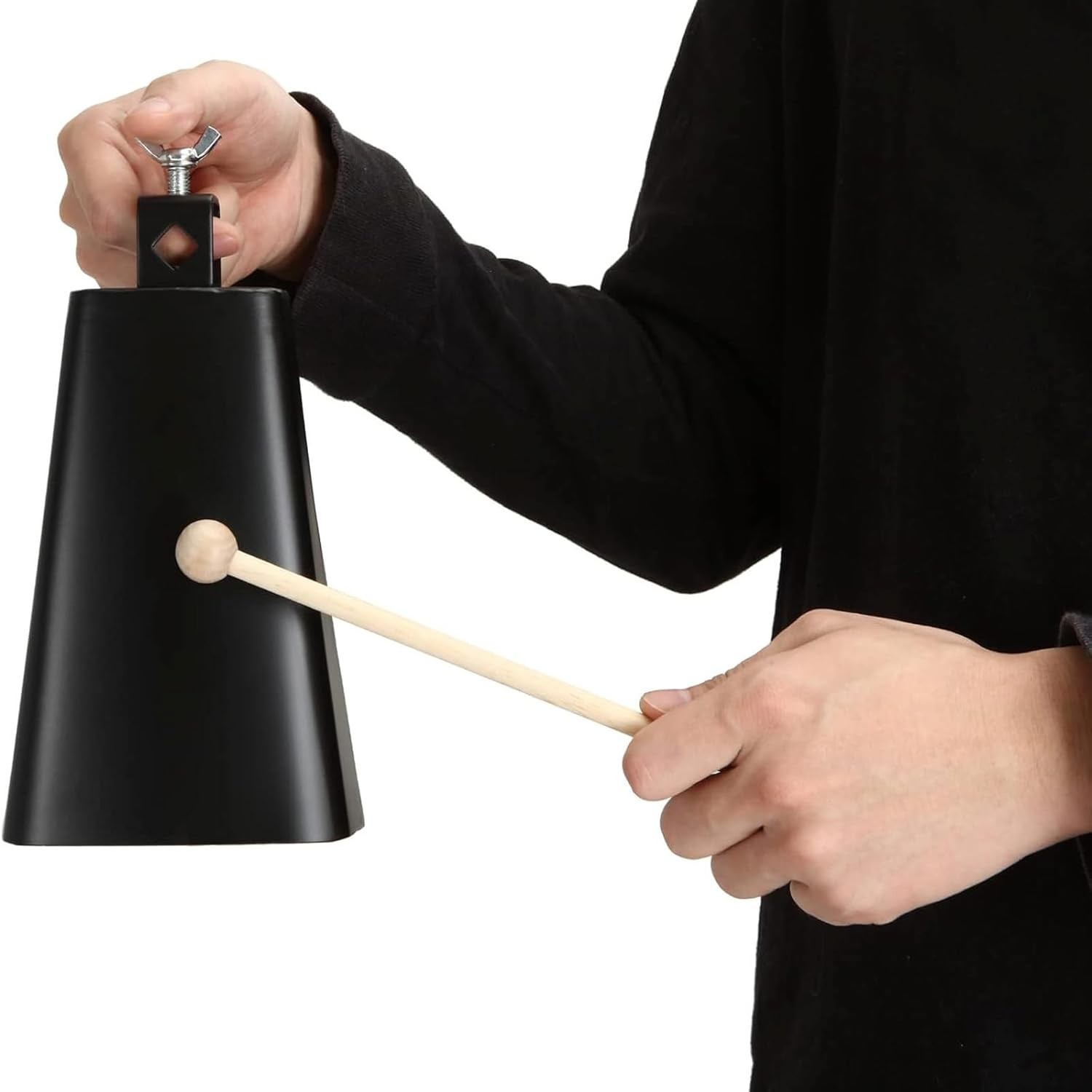 Metal Iron Cowbell 8 Inch, Cow Bell Large Noise Makers Hand Percussion Music Cow